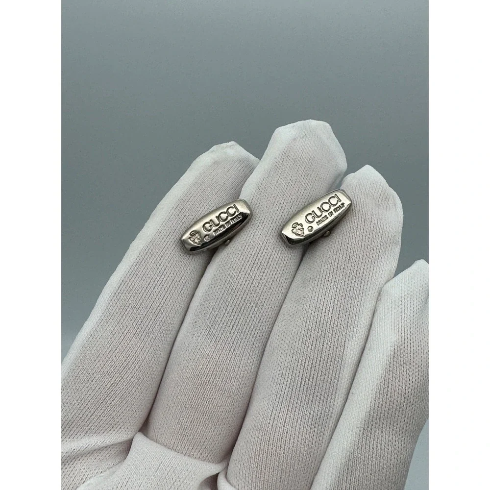 Vintage Gucci Horsebit Stirrup Cufflinks Gold & Silver Tone Italy Designer